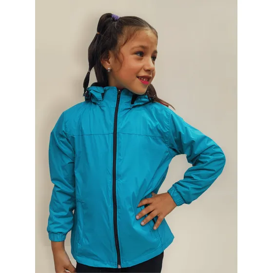 Chaqueta Cortaviento Impermeable Unisex Para Niños Con Polar