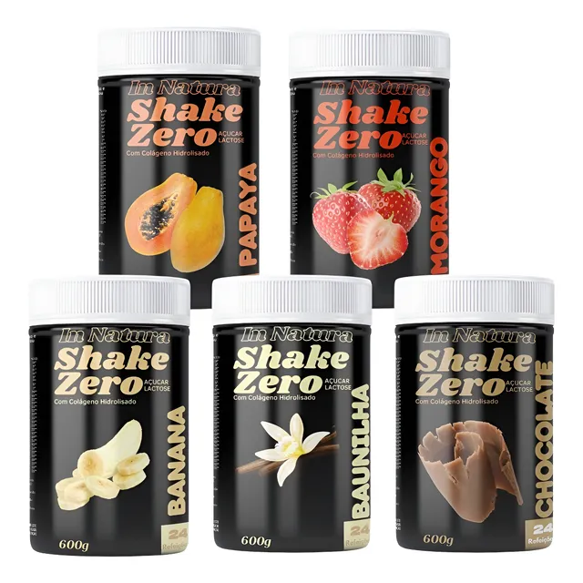 Kit Full - 5 Shakes Zero In Natura Nos 5 Sabores Pote 600g