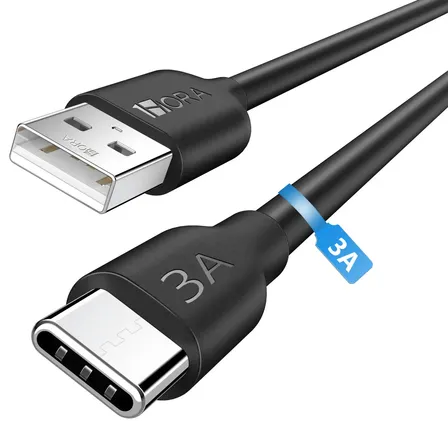 Cable Usb Tipo C 3a 1m, 1hora, Cab251, Carga Rápida Y Transferencia De Datos Negro