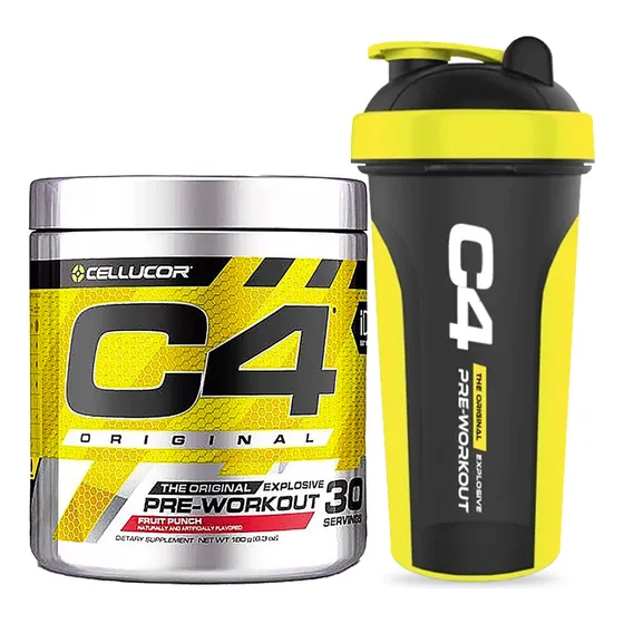 C4 Pre Entreno 30 Servicios + Shaker Black C4 Cellucor