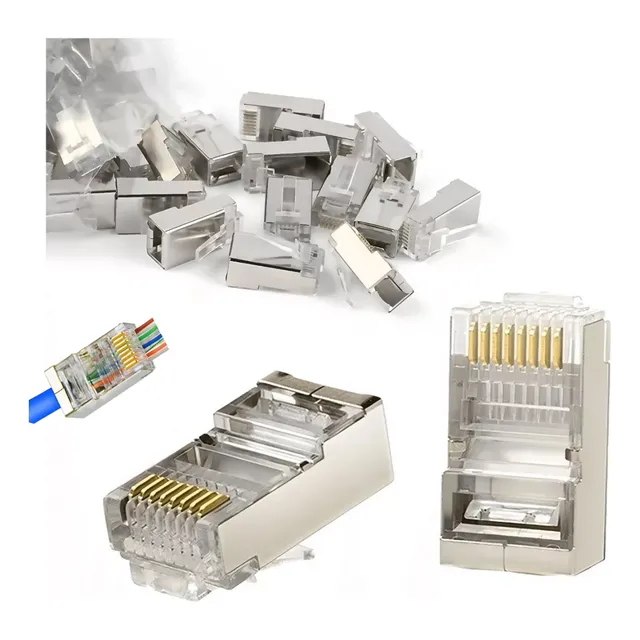 Conectores Modulares Blindados Rj45 Cat6 Cat 6a De 100 Pzs