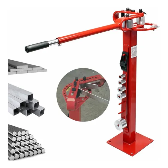 Dobladora Curvadora Incluir Pedestal Para Fierro Y Pletinas Rojo