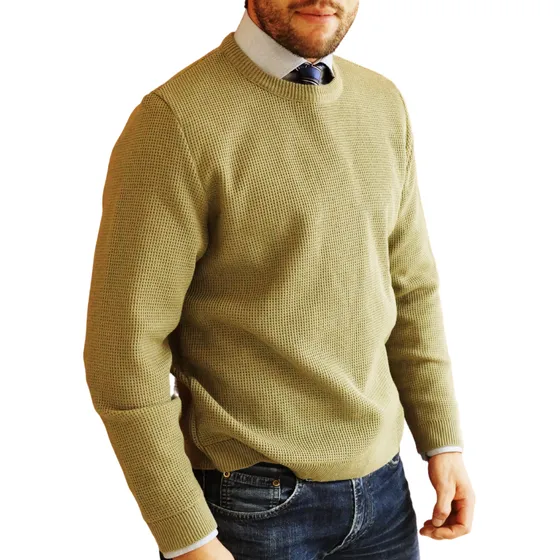 Suéter Tejido Cuello Giro Hombre (punto Panal)