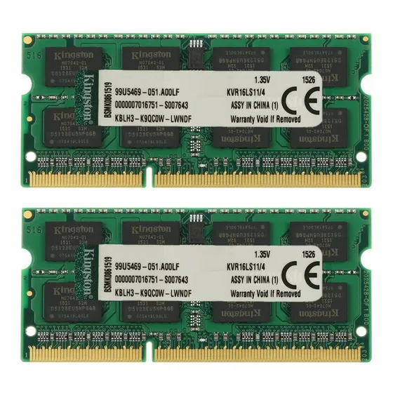 Memória Note Kingston 2x 4gb = 8gb Ddr3l 1600mhz Kvr16ls11