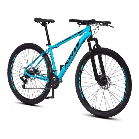 Bicicleta Aro 29 Krw S60 Mountain Bike 24 Velocidads Câmbios Shimano Freio A Disco Suspensão Dianteira Azul E Preto Tamanho Quadro 17