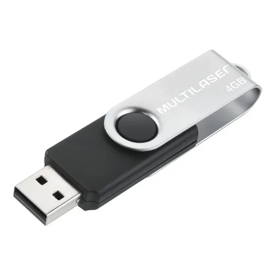 Pen drive twist Multilaser 4gb Usb preto Pd586 leitura 10mbs