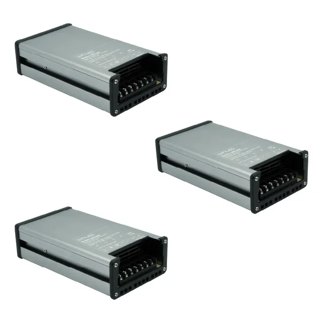 Paq 3pzs Eliminador Voltaje Cd12v 200w Impermeable Wel-007