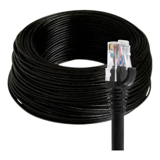 Cabo De Rede Patch Cord Cat6 Cca 25m Lan Internet Resistente
