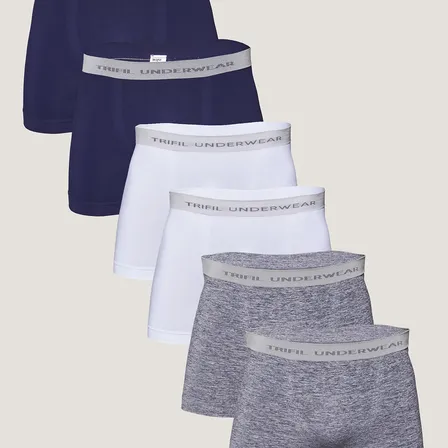 Kit 6 Cuecas Boxer Trifil Am Lisa Sortido Liso 1xg