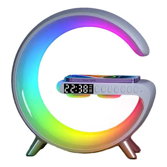 Reloj Despertador Multifuncional 15 W Cargador Inalambrico 