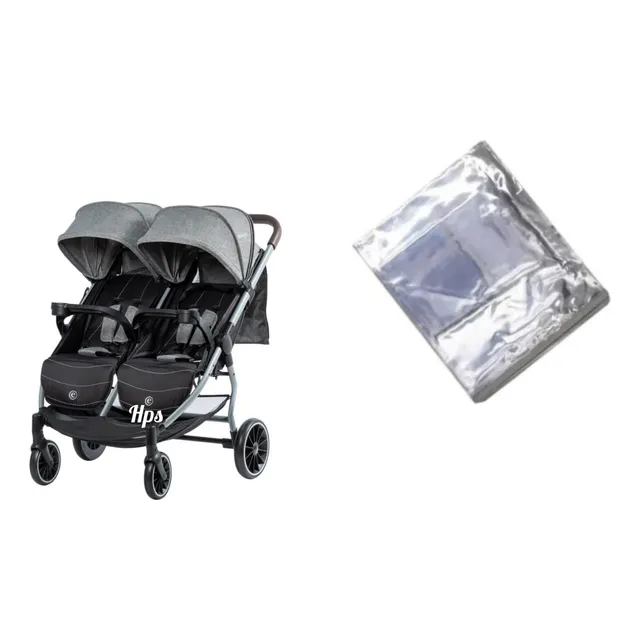 Coche Gemelar Ebaby  + Forro De Lluvia Ala Medida 