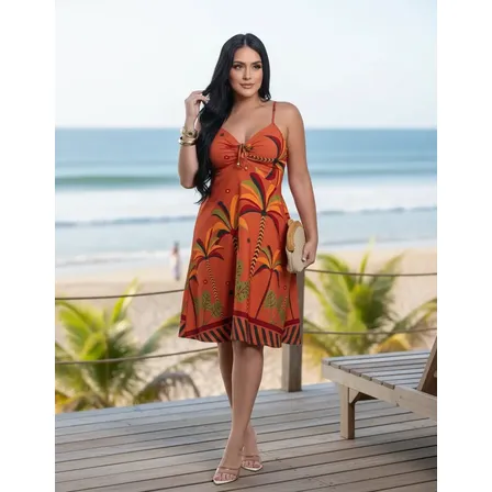 Vestido Curto Alcinha  Veráo Soltinho Rodado Estampado Lindo