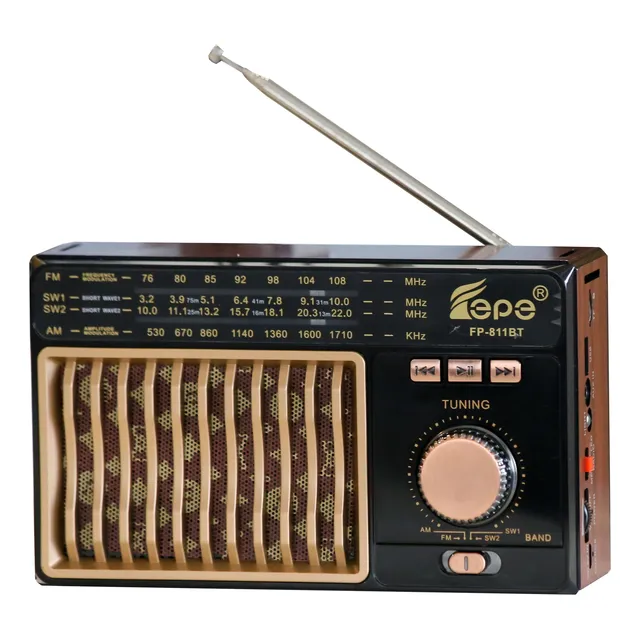 Parlante Portatil Bluetooth Radio Am Fm Aux Usb Linterna Led