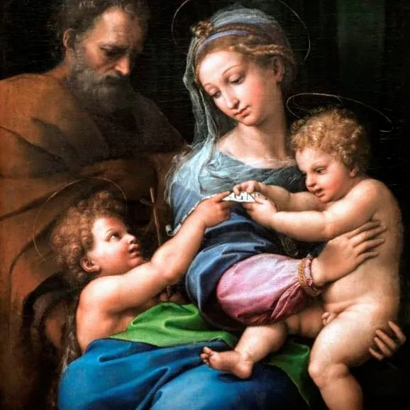 Cuadro  Virgen De La Rosa - Rafaél 60x60 