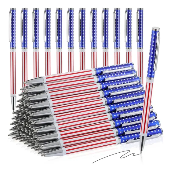 Caneta Esferográfica Metal Design Bandeira Estados Unidos