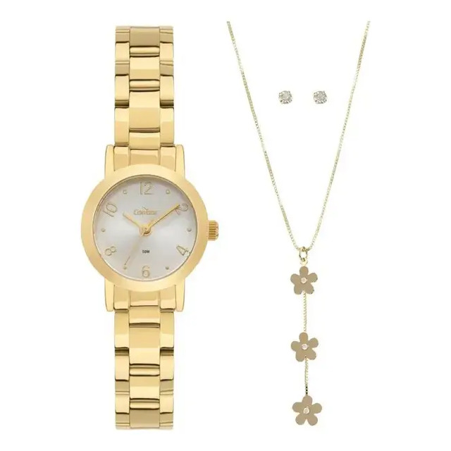 Kit Condor Feminino Mini Dourado - Co2035npq/k4k Fundo Prata