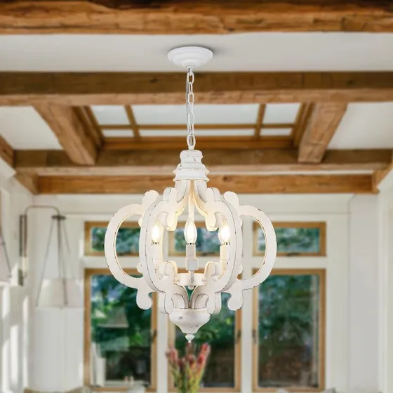 Hmvpl Candelabro Casa Campo 6 Luz Lampara Colgante Para