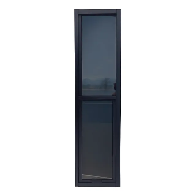 Ventana Aluminio Guillotina 80x40cm Vidrio Mosquitero Negro