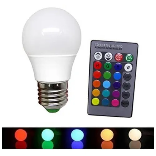 Lámpara LED RGB de 5 W, E27, control de color, 110 V, 220 V (bivolt)