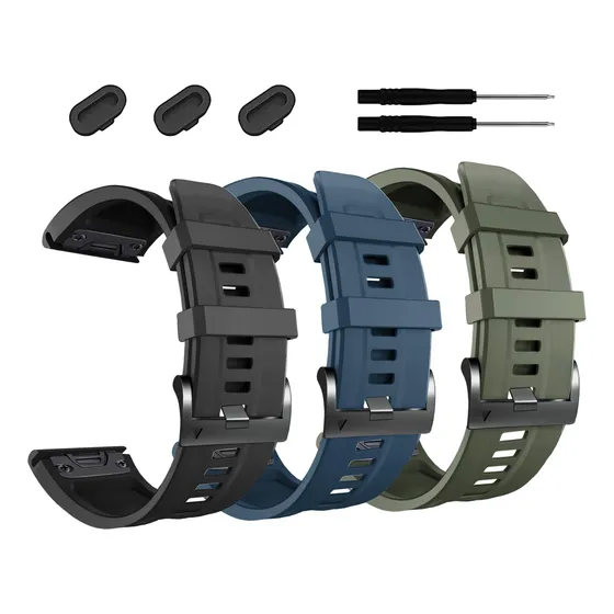 Zpjpplx - Correas De Repuesto De Silicona Deportiva Para Garmin Fenix 6x Pro Fenix 5x Plus Fenix 3 Hr Descent Mk2i D2 Delta Px Enduro 2 Tactix Delta, 