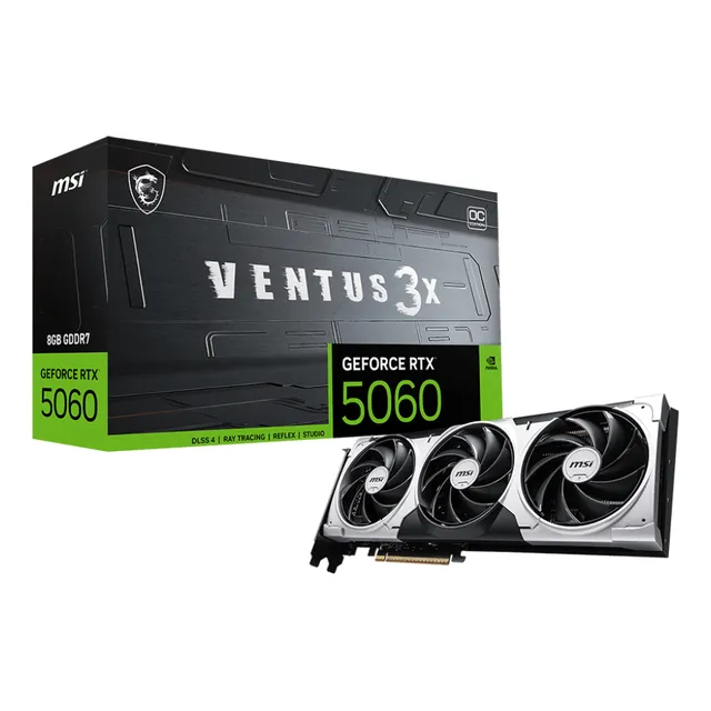 PLACA DE VIDEO NVIDIA GEFORCE MSI RTX 5060 VENTUS 3X OC 8GB GDDR7 DLSS4