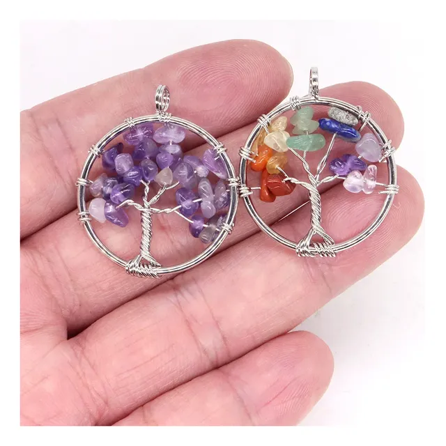 Arbol Chakra Collar Con Piedras Naturales