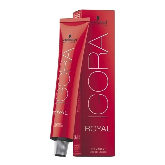 Tinte Profesional Permanente Igora Royal Schwarzkopf 60ml Color 7-77 Rubio Medio Cobrizo Intenso