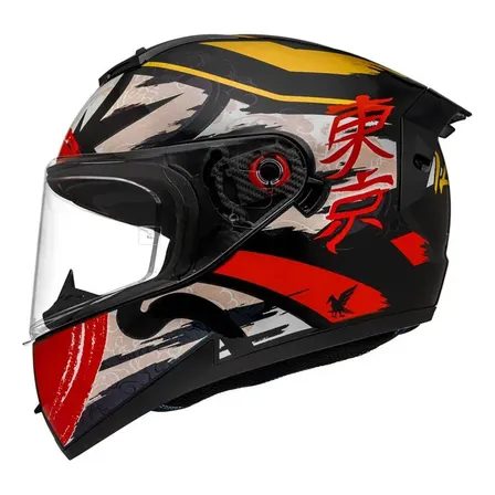 Capacete Icon Pro Tokyo Peels Preto Com Vermelho 60