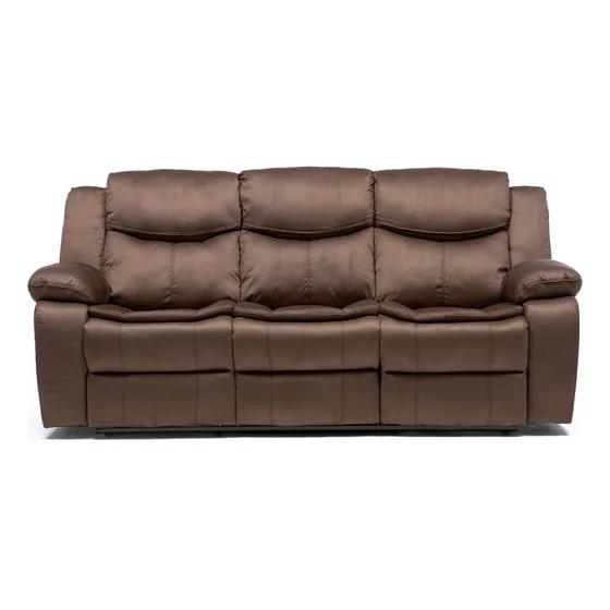 Sofa Electrico Automatico 3 Cuerpos Reclinable 180° + Usb Color Marrón