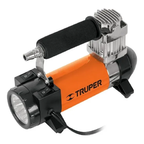 Compresor De Aire Para Carro 12v Con Maletín Truper COMP-12 19999 Color Naranja/Negro