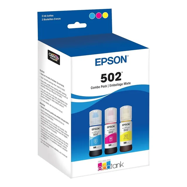 Epson T502 Color Ecotank Combo Pack Botella Auto-stop De Tin