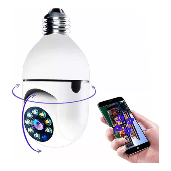  Cámara Vigilancia Lámpara Oculta Wifi 5g Panorámica 1080p C