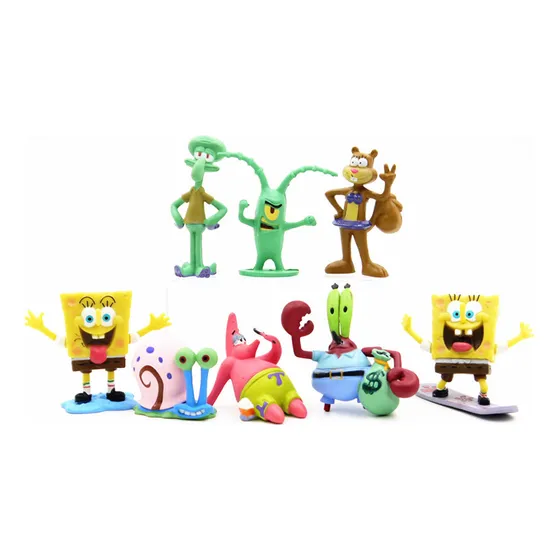 Yuxdaqi Colección 8 Muñeco En Miniatura De Bob Esponja