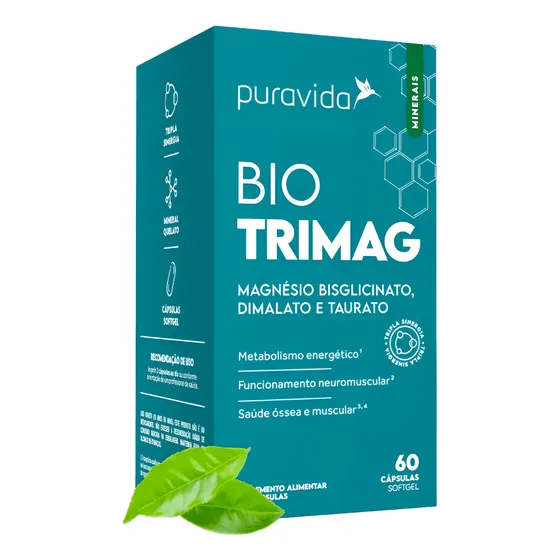 Bio Trimag Pura Vida Magnésio Bisglicinato, Taurato Dimalato