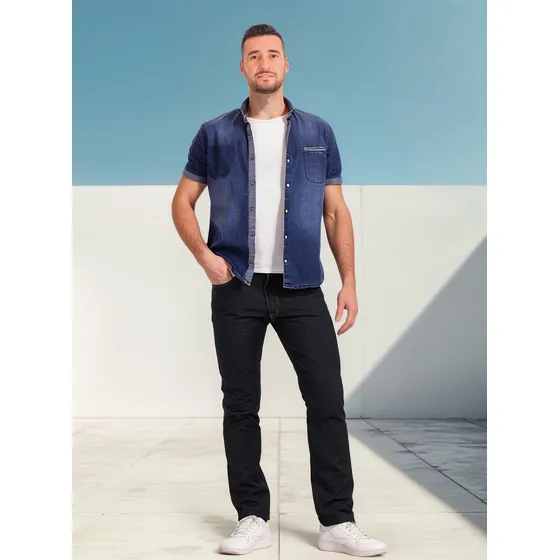 Pantalón Clásico Hombre C026 Jeans Tiro Alto Costura India
