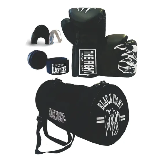 Kit Muay Thai Luva+ Bandagem+bolsa+bucal