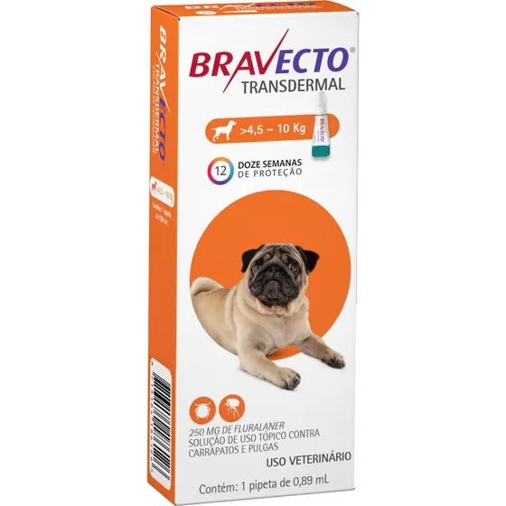 Antipulgas Para Cachorro Bravecto Transdermal Msd 4,5 A 10kg