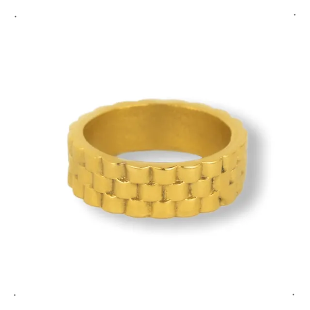 Anillo Magnate - Enchapado En Oro - Calidad Premium