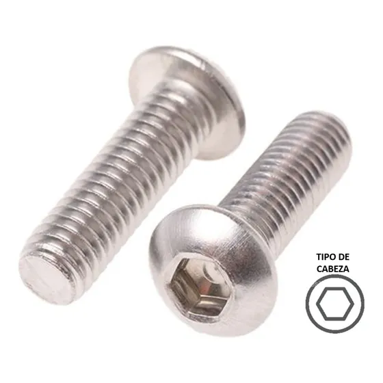 Tornillo Allen Boton Inoxidable Milimetrico M5 X 40mm 50 Pzs