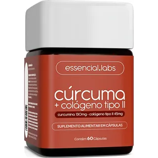 CÚRCUMA 130mg + COLÁGENO Tipo Ii 45mg - Fórmula com Máxima Concentração e Pureza - 60 Cápsulas
