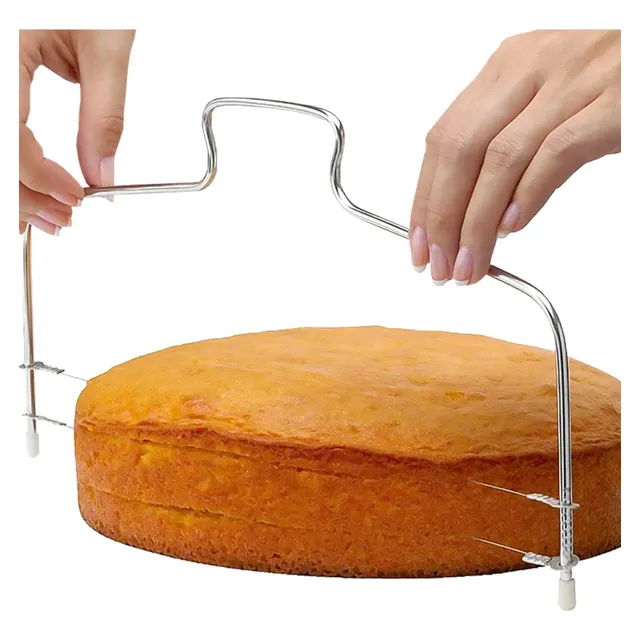 Nivelador Cortador Fatiador De Bolo Ajustável 2 Linhas Inox