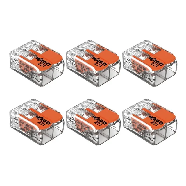 6un Conector Compacto Emenda 2 Fios Elétricos 4mm - Wago 