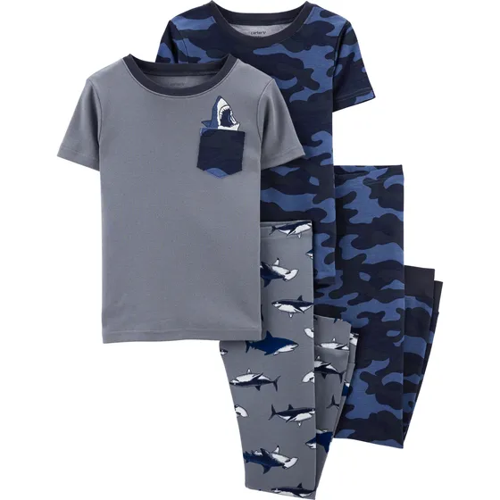 Pijama 4pc De Algodón, 2 Remeras Mc Y 2 Pantalones, Diseño