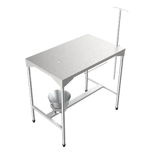 Mesa Veterinária Atendimento/ Cirurgica Inox Com Balde