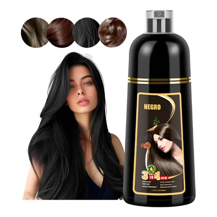 Shampoo Tinte Instantaneo Cubre Canas Extracto Plantas 500ml
