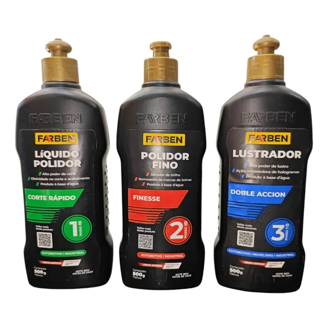 Kit De Pulido Pastas De Pulir Paso 123 Farben 500 Cc