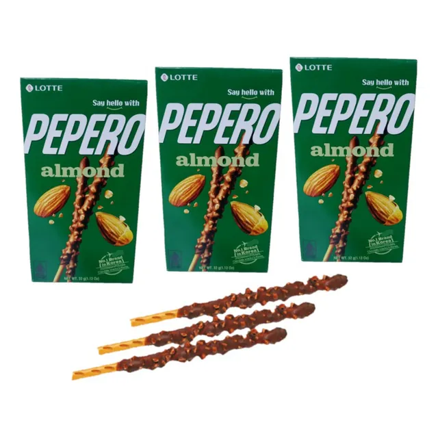 Pack 3u Pepero Galleta Con Chocolate Y Almendras 32g Lotte