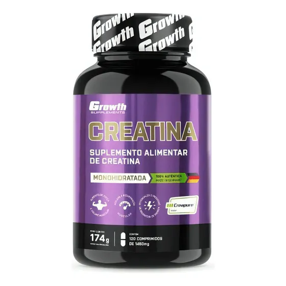 Creatina Creapure 120 Comprimidos - Growth Supplements Sabor Neutro