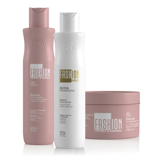 Kit Escova Progressiva Fashion Gold Baby 300g