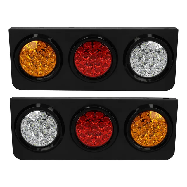 Juego De Faros Led Traseros Redondos Camion 24v (izq Y Der)